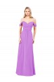 Off the Shoulder Soft Chiffon Sleeveless Violet Bridesmaid Dress Edinburgh