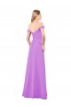 Off the Shoulder Soft Chiffon Sleeveless Violet Bridesmaid Dress Edinburgh