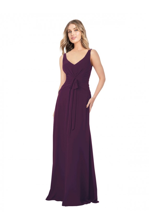 V-Neck Chiffon Sleeveless Grape Bridesmaid Dress Edinburgh
