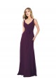 V-Neck Chiffon Sleeveless Grape Bridesmaid Dress Edinburgh