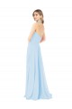 Halter Neck Chiffon Sleeveless Light Sky Blue Bridesmaid Dress / Evening Gowns Edinburgh