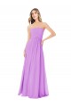 Strapless Soft Chiffon Sleeveless Violet Bridesmaid Dress Edinburgh