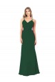 V-Neck Soft Chiffon Sleeveless Dark Green Bridesmaid Dress Edinburgh