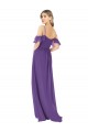 Off the Shoulder Soft Chiffon Cold Shoulder Plum Purple Bridesmaid Dress Edinburgh
