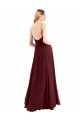 Spaghetti Straps Chiffon Sleeveless Low Back Burgundy Gold Bridesmaid Dress Edinburgh