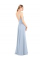 Spaghetti Straps Soft Chiffon Sleeveless Low Back Light Sky Blue Bridesmaid Dress Edinburgh