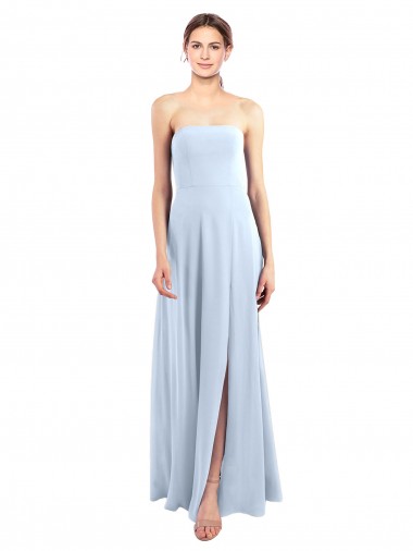 Strapless Soft Chiffon Sleeveless Light Sky Blue Bridesmaid Dress Edinburgh