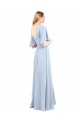 V-Neck Chiffon Flutter Sleeves V-Back Light Sky Blue Bridesmaid Dress / Evening Dress Edinburgh