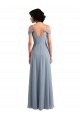 Off the Shoulder Chiffon Sleeveless Dusty Blue Formal Dress / Bridesmaid Dress Edinburgh