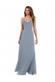 Cowl Neck Soft Chiffon Sleeveless V-Back Dusty Blue Formal Dress / Bridesmaid Dress Edinburgh
