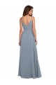 Cowl Neck Soft Chiffon Sleeveless V-Back Dusty Blue Formal Dress / Bridesmaid Dress Edinburgh