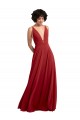 V-Neck Lxue Chiffon Sleeveless V-Back Red Bridesmaid Dress Edinburgh