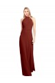 Halter Neck Soft Chiffon Sleeveless Open Back Burgundy Prom Dress / Bridesmaid Dress Edinburgh