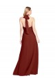 Halter Neck Soft Chiffon Sleeveless Open Back Burgundy Prom Dress / Bridesmaid Dress Edinburgh