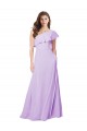 One Shoulder Soft Chiffon Sleeveless Lilac Bridesmaid Dress Edinburgh