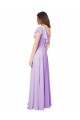 One Shoulder Soft Chiffon Sleeveless Lilac Bridesmaid Dress Edinburgh