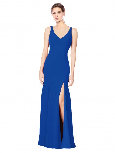 Sweetheart Chiffon Sleeveless Low Back Royal Blue Bridesmaid Dress / Evening Dress Edinburgh