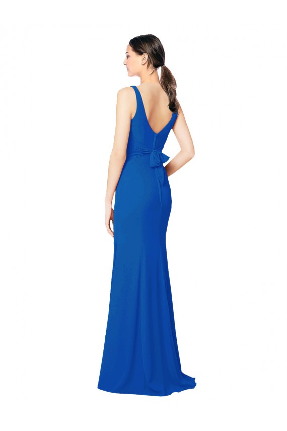 Sweetheart Chiffon Sleeveless Low Back Royal Blue Bridesmaid Dress / Evening Dress Edinburgh