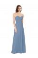 Sweetheart Chiffon Sleeveless Low Back Dusty Blue Bridesmaid Dress / Evening Gowns Edinburgh
