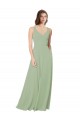 Sweetheart Soft Chiffon Sleeveless Open Back Smoke Green Formal Dress / Bridesmaid Dress Edinburgh