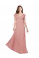 V-Neck Chiffon Flutter Sleeves Criss Cross Back Bliss Pink Bridesmaid Dress / Evening Dress Edinburgh