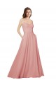 Strapless Soft Chiffon Sleeveless Criss Cross Open Back Bliss Pink Bridesmaid Dress Edinburgh