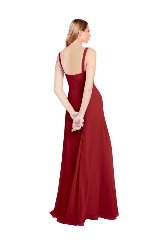 Sweetheart Soft Chiffon Sleeveless Red Bridesmaid Dress Edinburgh
