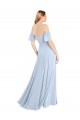 Off the Shoulder Soft Chiffon Flutter Sleeves V-Back Light Sky Blue Formal Dress / Bridesmaid Dress Edinburgh