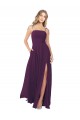 Spaghetti Straps Soft Chiffon Sleeveless Keyhole Back Grape Bridesmaid Dress Edinburgh