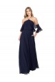 Halter Neck Soft Chiffon Flutter Sleeves Dark Navy Formal Dress / Bridesmaid Dress Edinburgh