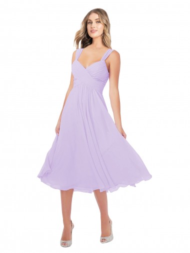 Sweetheart Soft Chiffon Sleeveless Lilac High Low Bridesmaid Dress Edinburgh