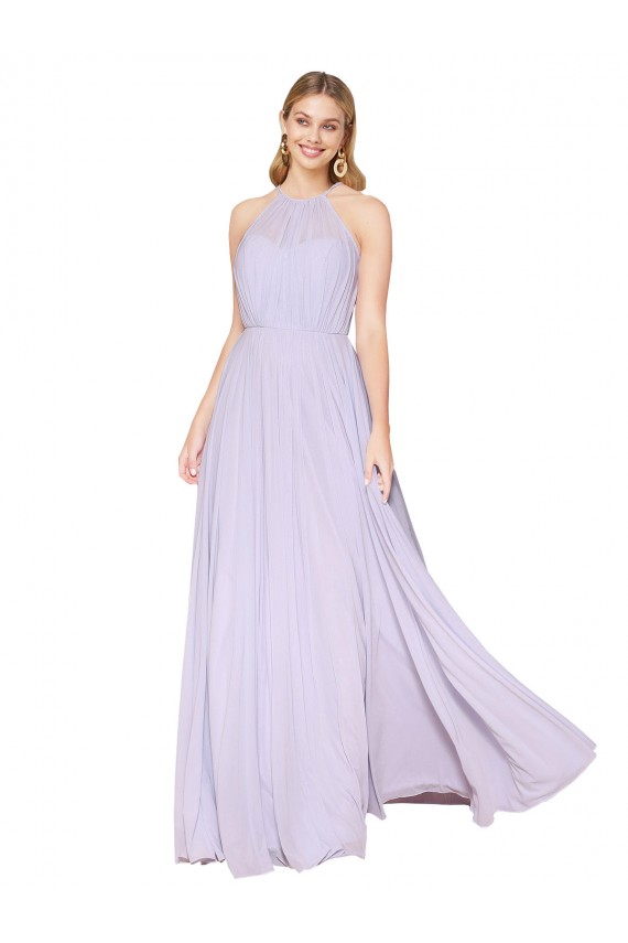 Halter Neck Soft Chiffon Sleeveless Lilac Formal Evening Gown / Prom Dress / Bridesmaid Dress Edinburgh