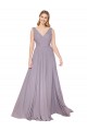 V-Neck Soft Chiffon Sleeveless V-Back Dusty Rose Formal Evening Gown / Prom Dress / Bridesmaid Dress Edinburgh