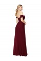 Off the Shoulder Soft Chiffon Sleeveless Long Burgundy Formal Dress / Bridesmaid Dress Edinburgh