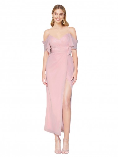 Off the Shoulder Soft Chiffon Cold Shoulder Primrose Formal Evening Gown / Prom Dress / Bridesmaid Dress Edinburgh