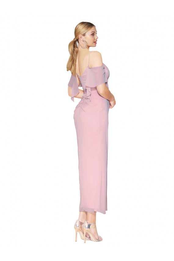 Off the Shoulder Soft Chiffon Cold Shoulder Primrose Formal Evening Gown / Prom Dress / Bridesmaid Dress Edinburgh