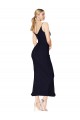 V-Neck Soft Chiffon Sleeveless Knee Length Dark Navy Formal Evening Gown / Prom Dress / Bridesmaid Dress Edinburgh