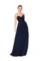 Spaghetti Straps Soft Chiffon & Sequin Sleeveless Dark Navy Semi Formal Evening Dress / Prom Dress / Bridesmaid Dress Edinburgh
