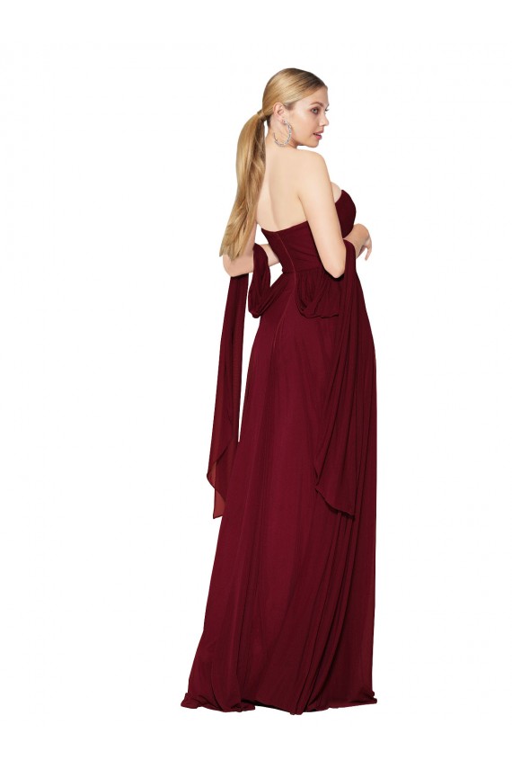 Sweetheart Soft Chiffon Sleeveless Long Burgundy Formal Evening Gown / Prom Dress / Bridesmaid Dress Edinburgh