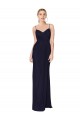 Spaghetti Straps Soft Chiffon Sleeveless V-Back Dark Navy Bridesmaid Dress / Formal Dress Edinburgh