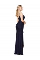 Spaghetti Straps Soft Chiffon Sleeveless V-Back Dark Navy Bridesmaid Dress / Formal Dress Edinburgh