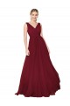V-Neck Soft Chiffon Sleeveless V-Back Burgundy Formal Dress / Bridesmaid Dress Edinburgh