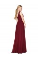 V-Neck Soft Chiffon Sleeveless V-Back Burgundy Formal Dress / Bridesmaid Dress Edinburgh