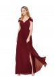Sweetheart Soft Chiffon Sleeveless Burgundy Formal Evening Gown / Prom Dress / Bridesmaid Dress Edinburgh