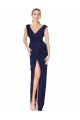 V-Neck Soft Chiffon Sleeveless V-Back Dark Navy Formal Evening Gown / Prom Dress / Bridesmaid Dress Edinburgh