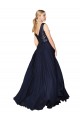 V-Neck Soft Chiffon & Sequin Sleeveless V-Back Dark Navy Semi Formal Evening Gown / Prom Dress / Bridesmaid Dress Edinburgh