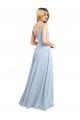 Spaghetti Straps Chiffon Sleeveless V-Back Light Sky Blue Bridesmaid Dress / Evening Gowns Edinburgh