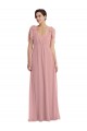 Halter Neck Soft Chiffon Sleeveless Dusty Pink Semi Formal Evening Dress / Bridesmaid Dress Edinburgh