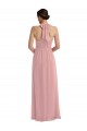 Halter Neck Soft Chiffon Sleeveless Dusty Pink Semi Formal Evening Dress / Bridesmaid Dress Edinburgh