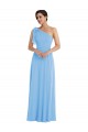 One Shoulder Soft Chiffon Sleeveless Periwinkle Semi Formal Evening Dress / Bridesmaid Dress Edinburgh